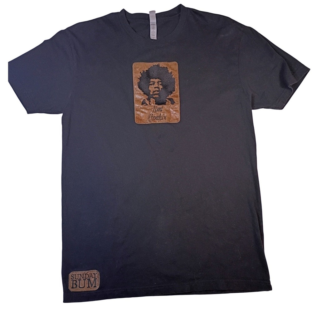 Sunday Bum Jimi Hendrix Graphic T-Shirt Mens Medium Black Patch Next Level NL